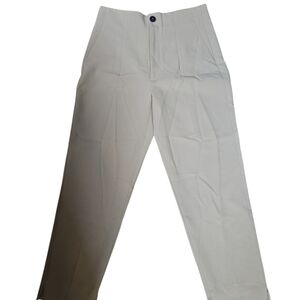 Zara Women's Light Khaki High-Waist Pleated Dress Pants